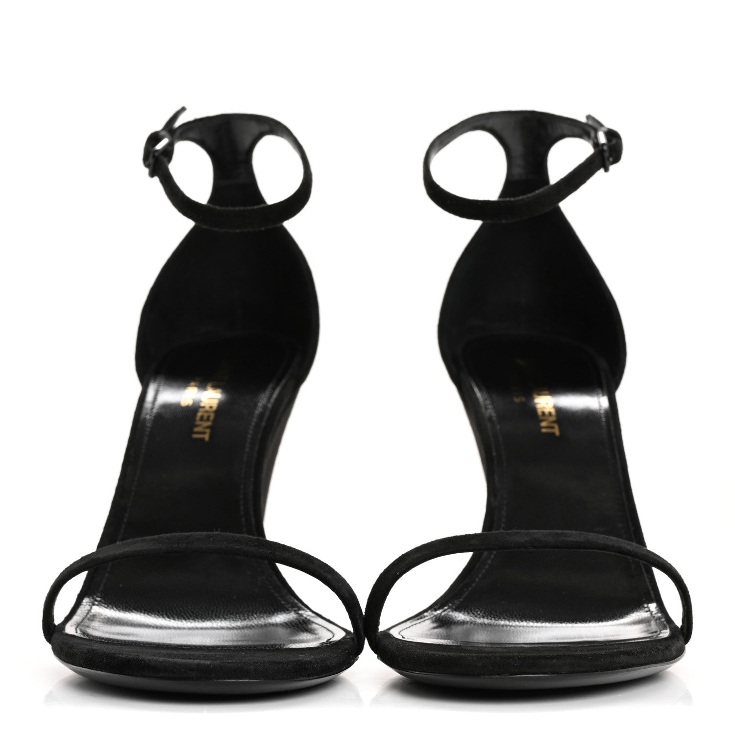 Saint Laurent Suede Lila Wedge Sandals 37 Black 3 of 10