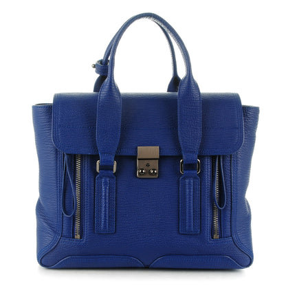 3.1 Phillip Lim 3.1 Textured Calfskin Medium Pashli Satchel Cobalt 1 of 8