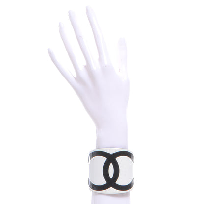 Chanel Resin CC Cuff Black White 2 of 5
