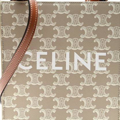 Celine Triomphe Canvas Calfskin Mini Vertical Cabas Grege 6 of 8