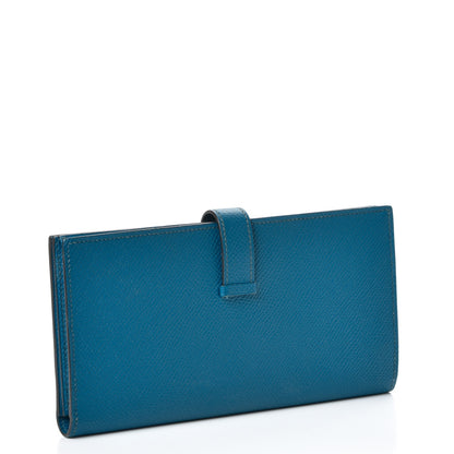 Hermes Epsom Bearn Gusset Wallet Bleu Izmir 3 of 8