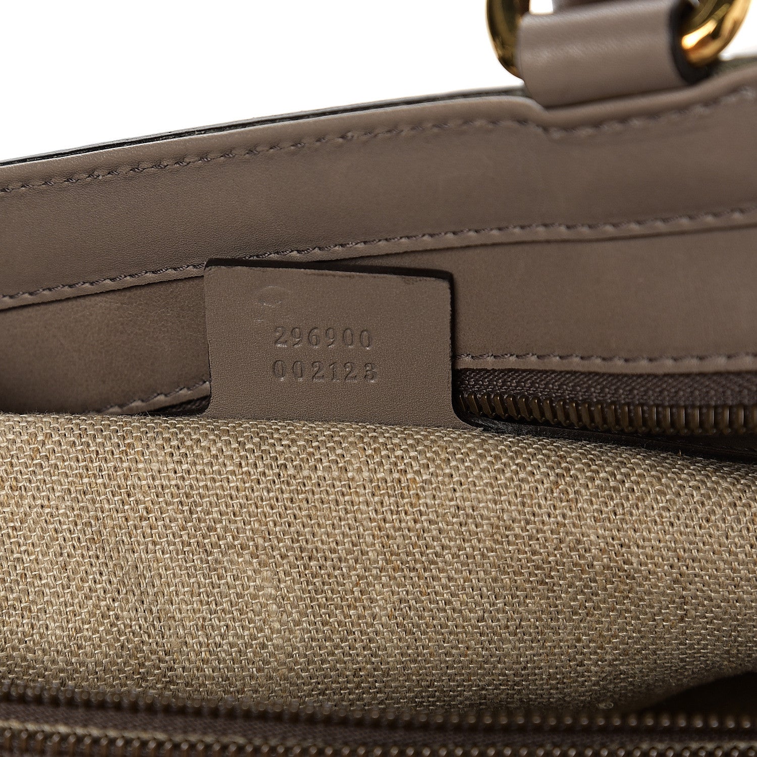 Gucci Calfskin Duilio Brogue Top Handle Bag Grey 6 of 17