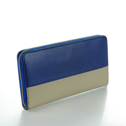 Celine Lambskin Large Zip Around Multifunction Wallet Indigo Beige 3 of 7