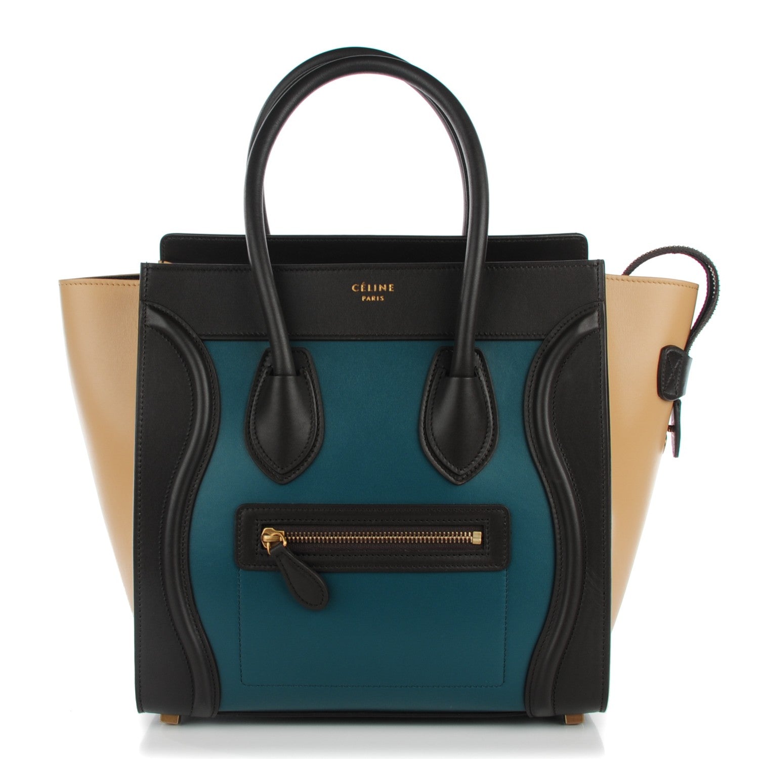 Celine Satin Calfskin Micro Tri-Color Luggage Peacock 1 of 8