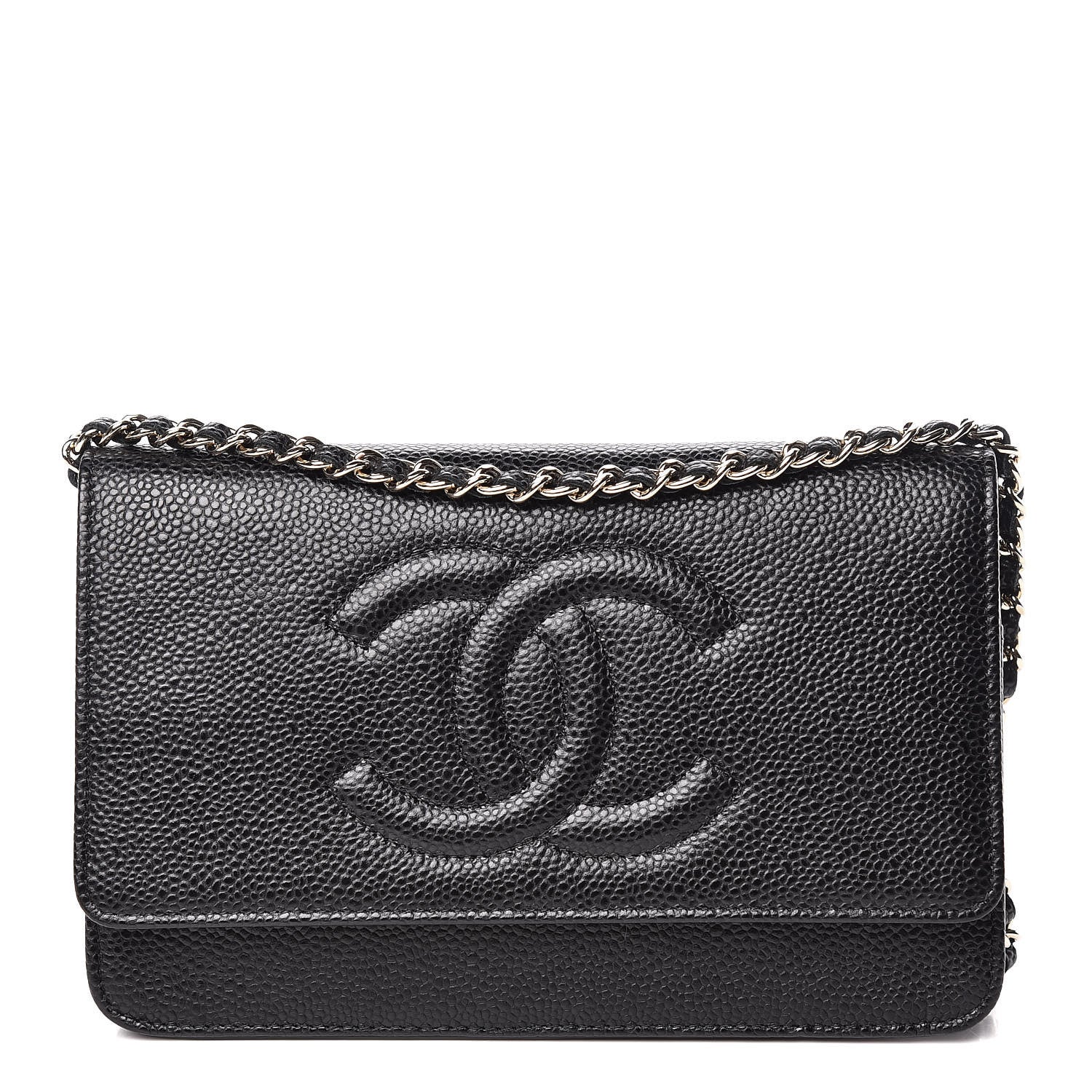 Chanel Caviar Timeless CC Wallet On Chain WOC Black 1 of 14