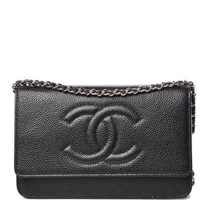 Chanel Caviar Timeless CC Wallet On Chain WOC Black 1 of 14