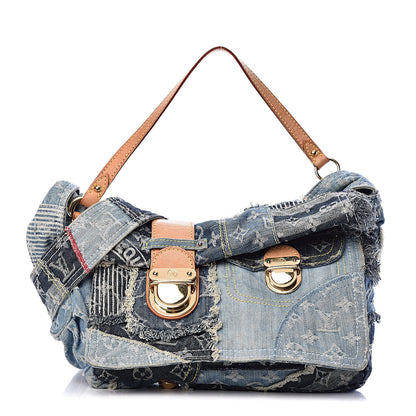 Louis Vuitton Denim Patchwork Posty Messenger Bag Blue 1 of 14
