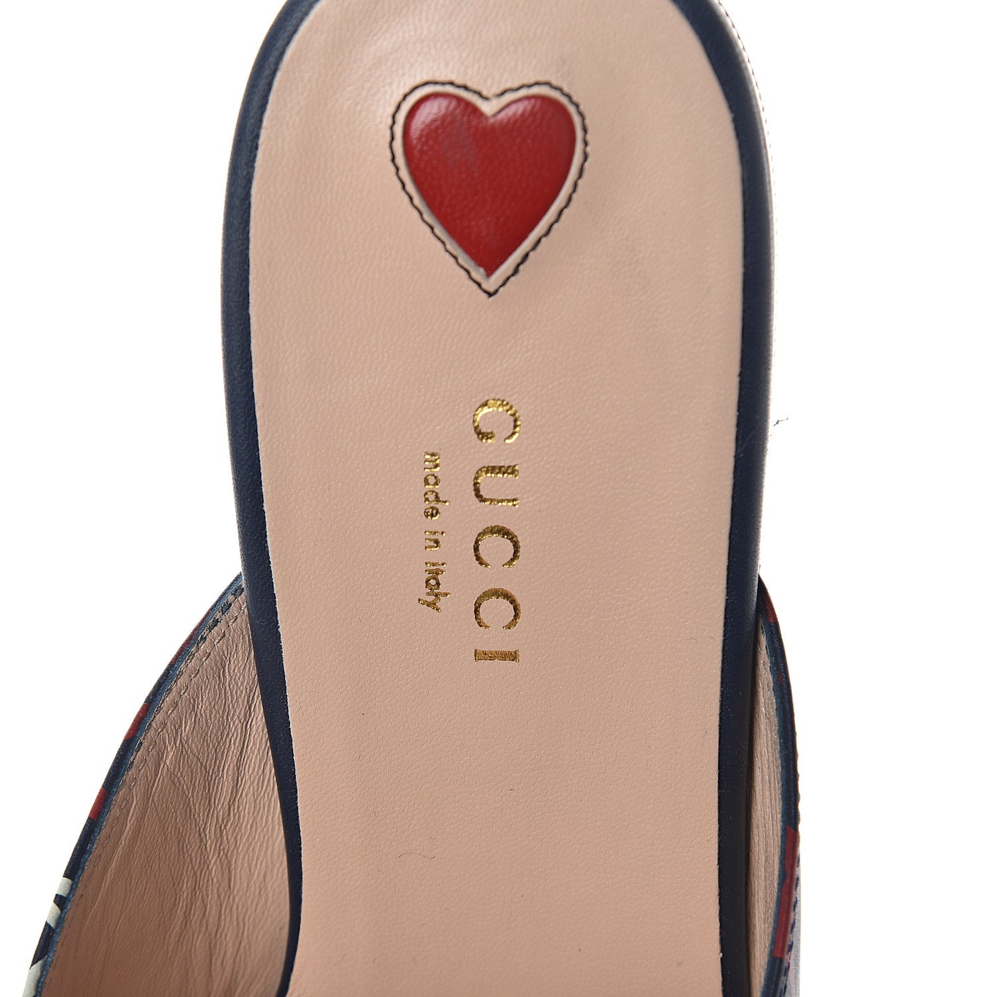 Calfskin GucciGhost Print Womens Princetown Slippers 40 Blue Agata Hibiscus Red