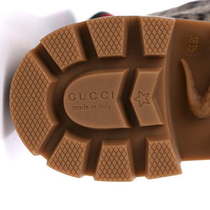 Gucci Covered Wool Big GG Monogram Womens Lace Up Combat Ankle Boots 38.5 Beige Ebony Cocoa 7 of 10