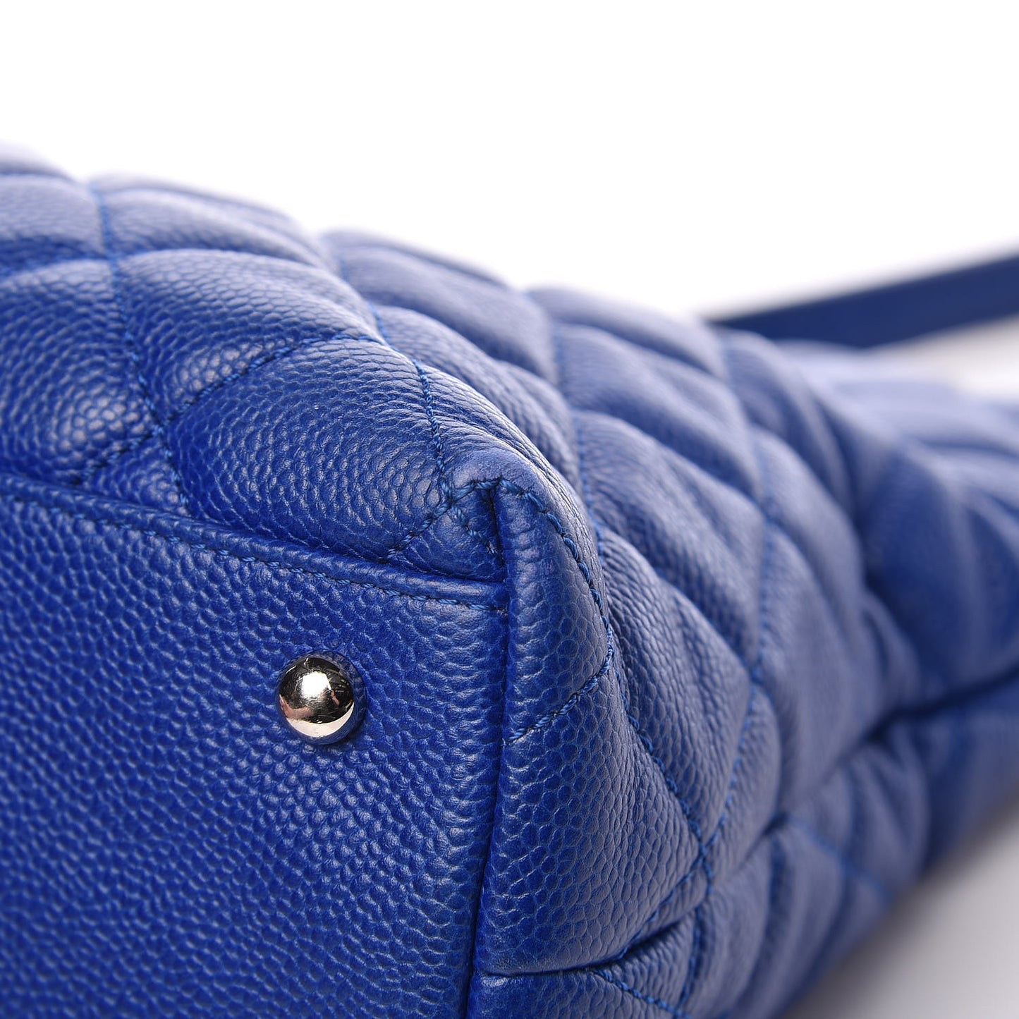Caviar Quilted CC Shopping Tote Blue