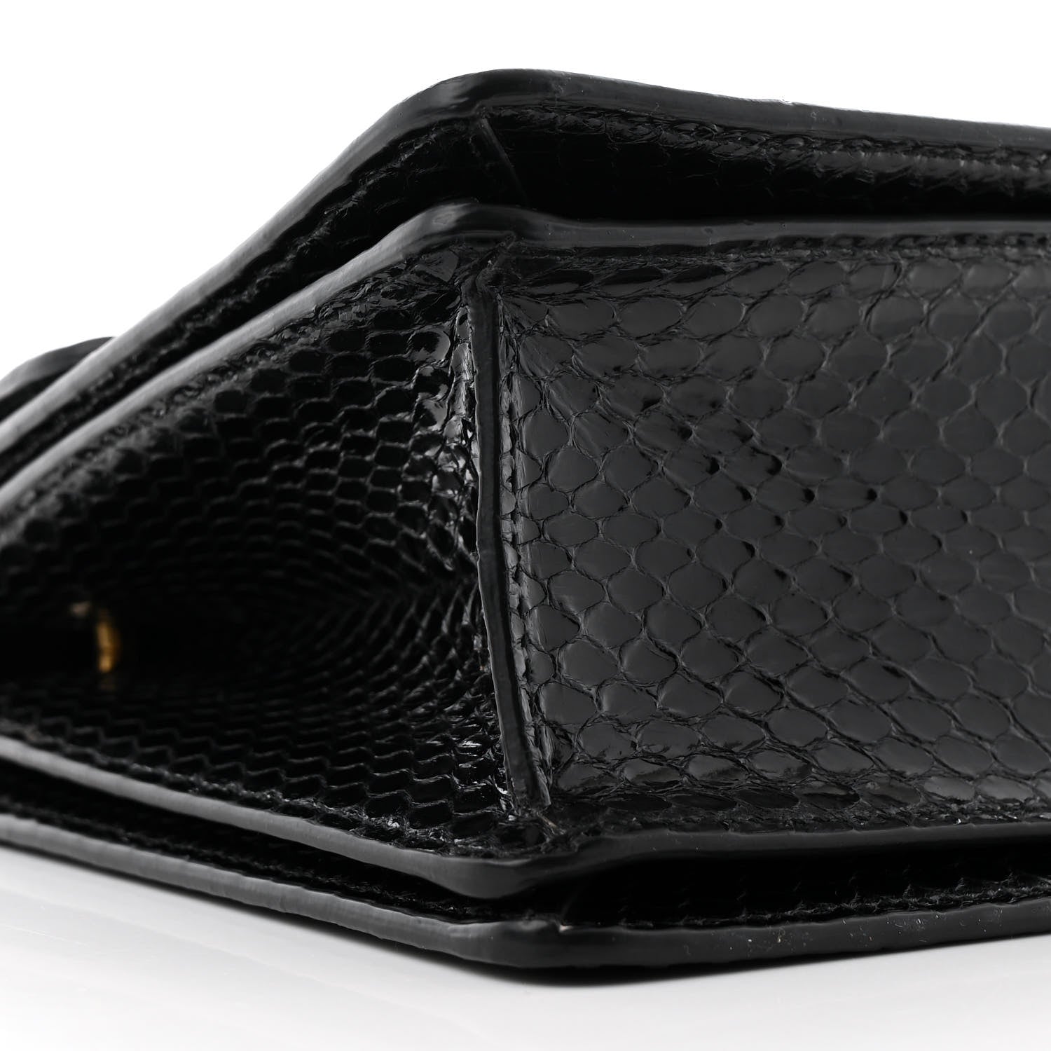 Gucci Snakeskin Sylvie Web Small Queen Margaret Top Handle Bag Black 9 of 12