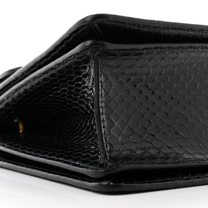 Gucci Snakeskin Sylvie Web Small Queen Margaret Top Handle Bag Black 9 of 12