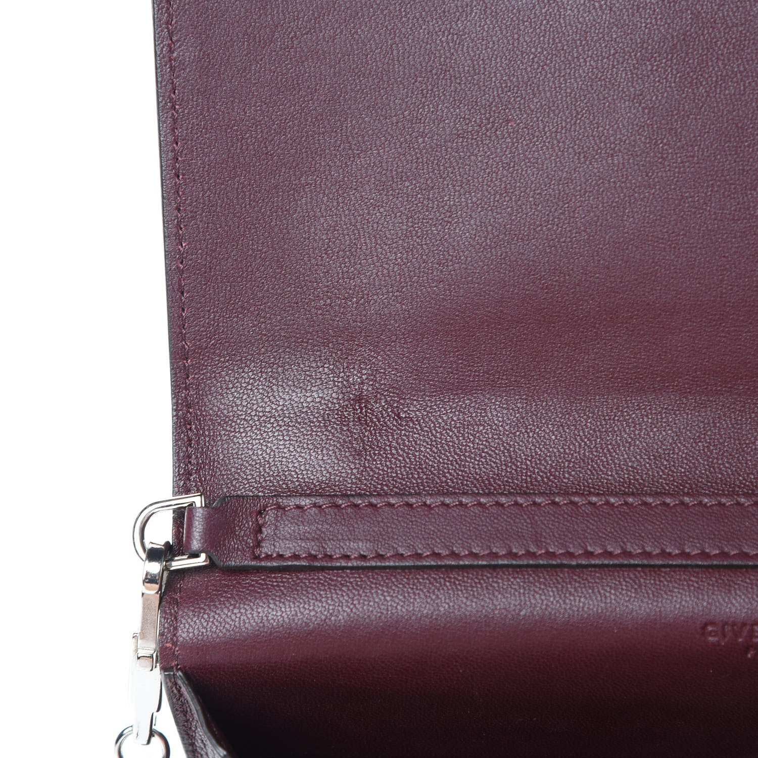 Givenchy Metallic Sugar Goatskin Pandora Chain Wallet Bordeaux 10 of 15