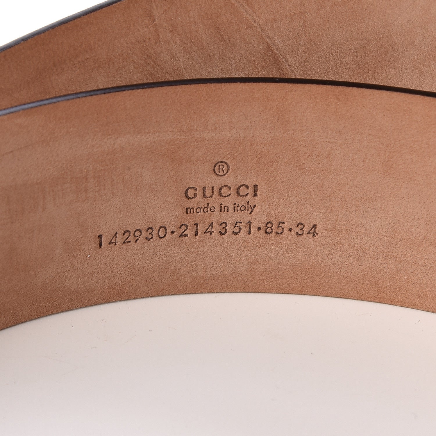 Gucci GG Plus Monogram Calfskin Interlocking G 40mm Belt 85 34 White 4 of 6
