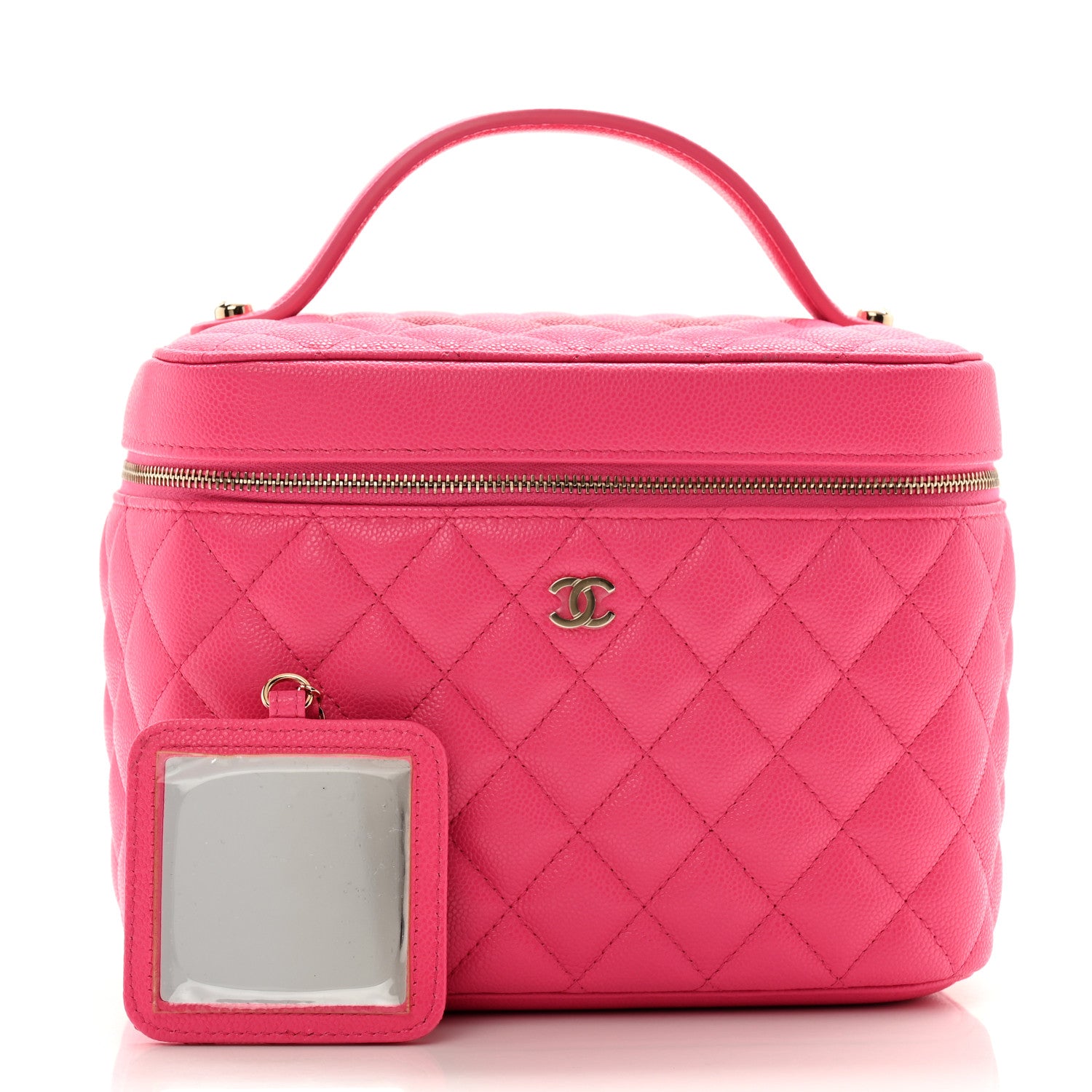 Chanel Caviar Quilted Large Vanity Pouch Pink 3 of 10