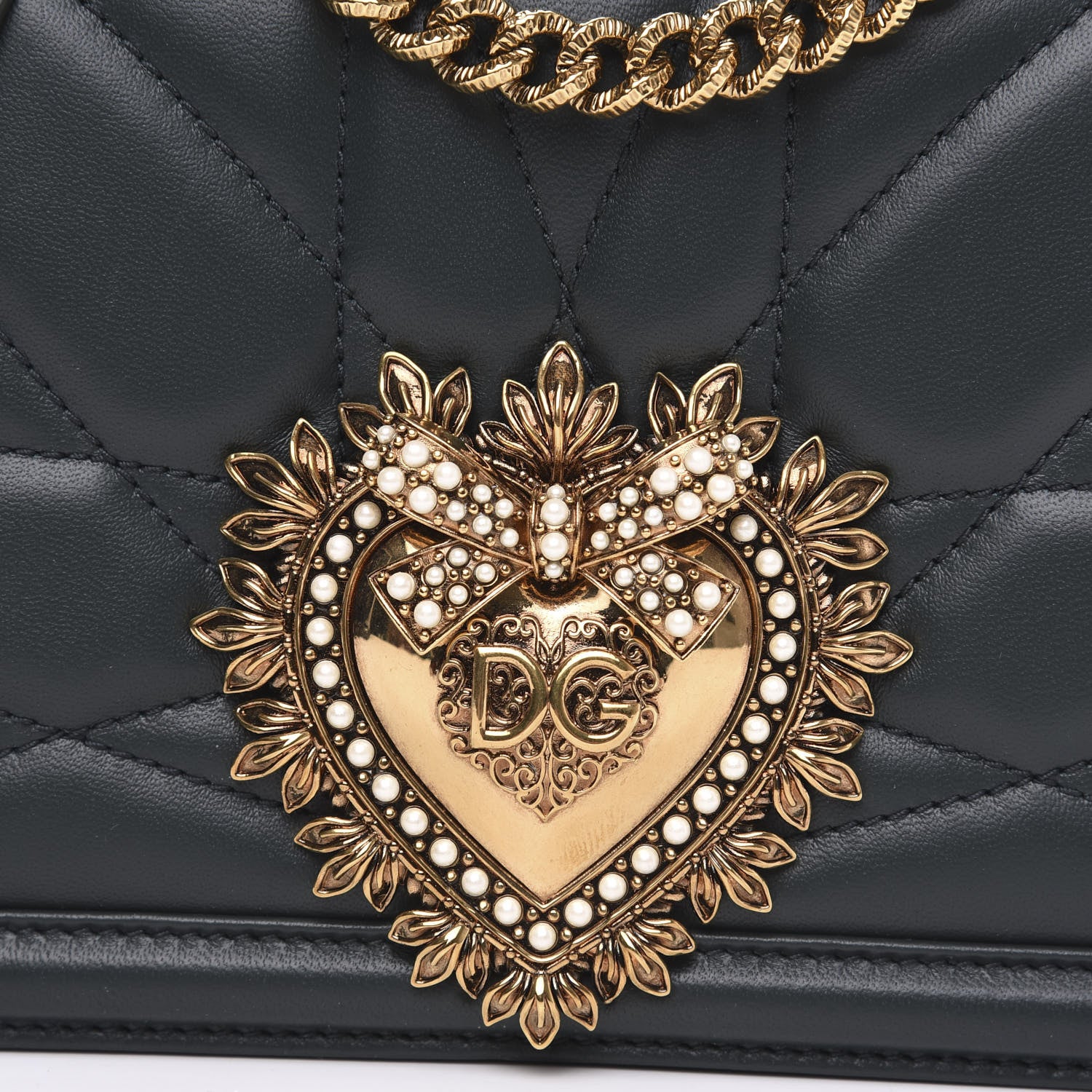 Dolce & Gabbana Calfskin Medium Devotion Crossbody Bag Green 7 of 9