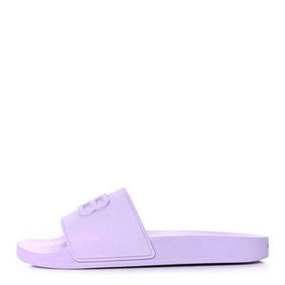Balenciaga Rubber BB Womens Pool Slide Sandals 42 Lilac 1 of 8