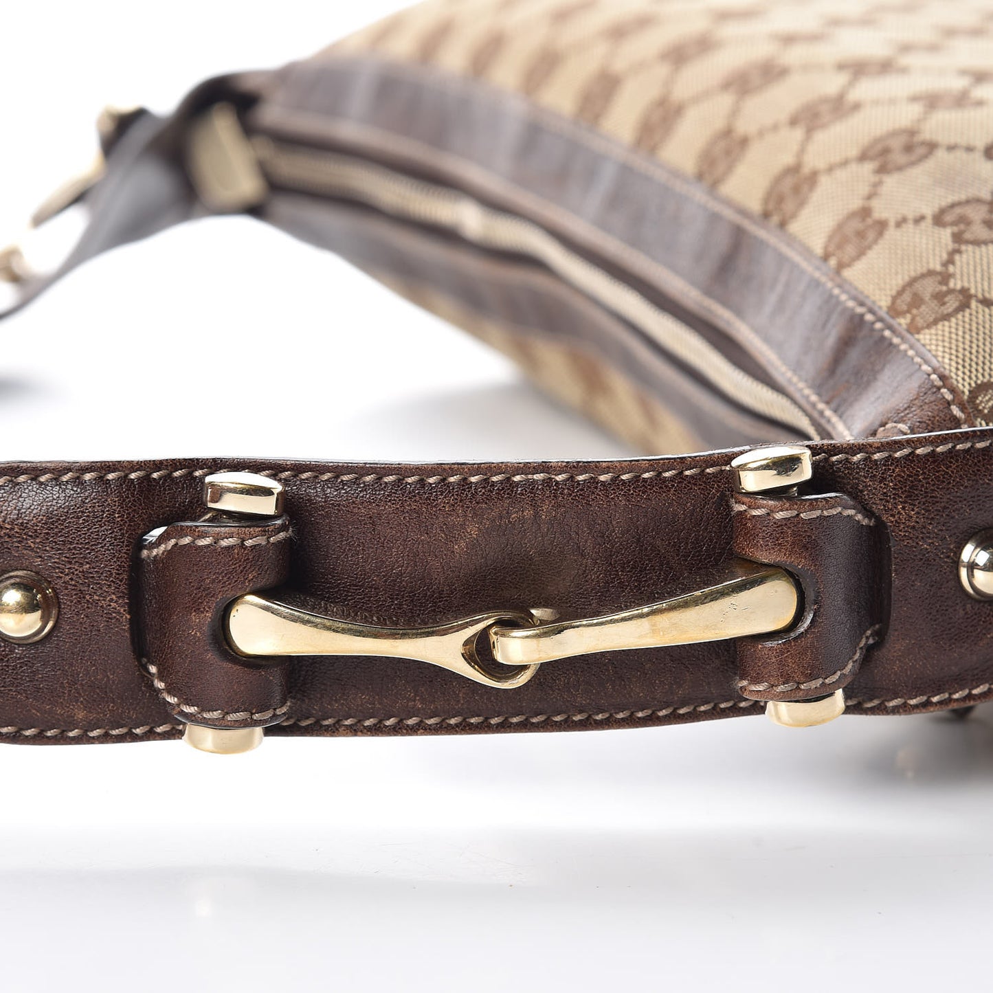 Monogram Pelham Studded Shoulder Bag Brown