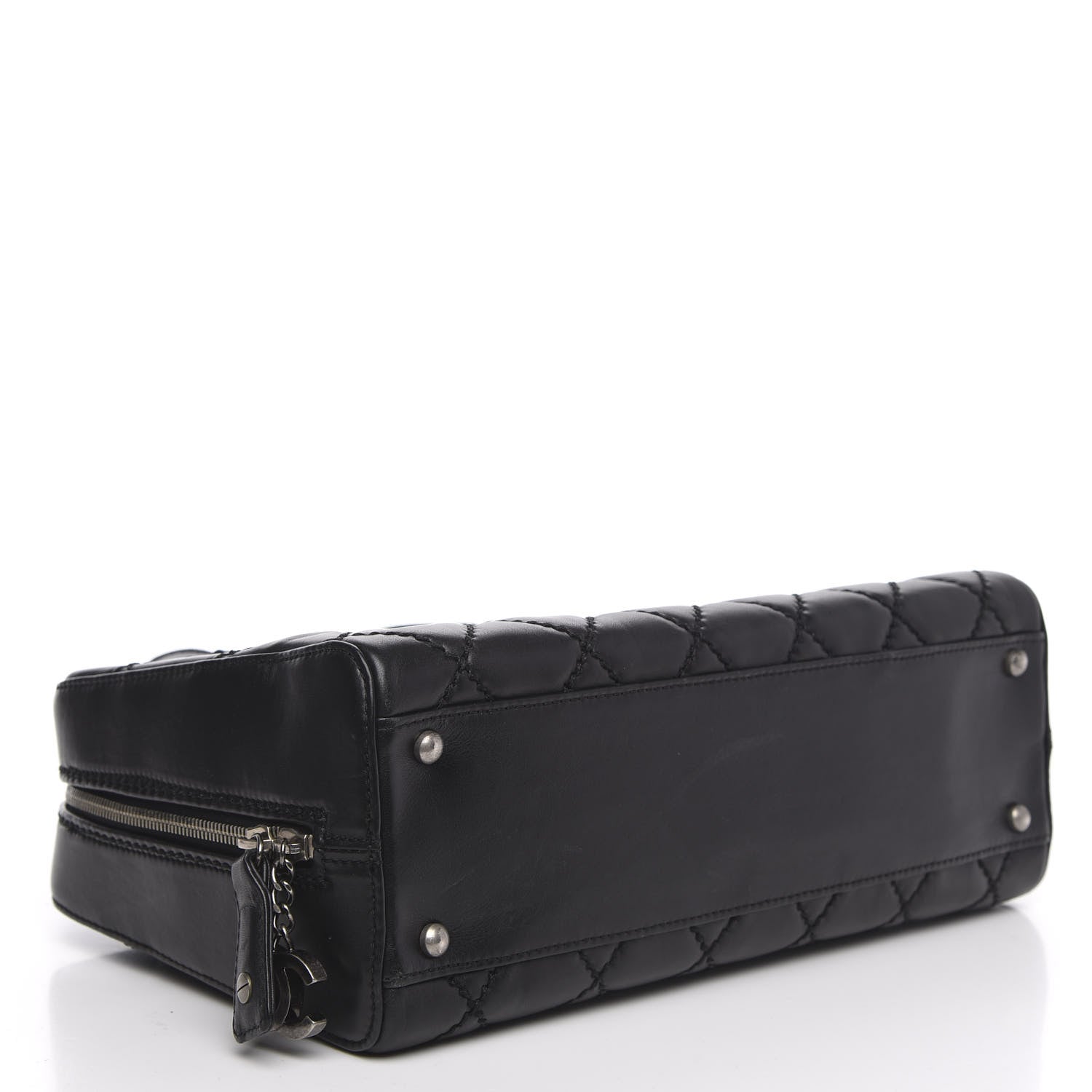 Chanel Calfskin Quilted Top Handle Bag Black 4 of 14