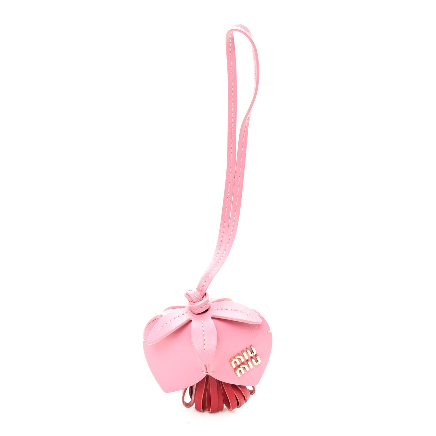 Calfskin Trick Bag Charm Pink Red