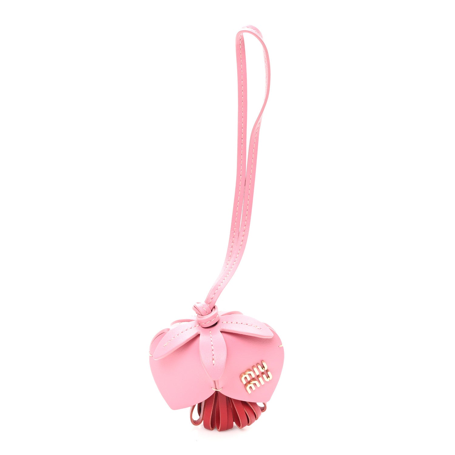Miu Miu Calfskin Trick Bag Charm Pink Red 1 of 3