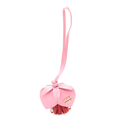 Miu Miu Calfskin Trick Bag Charm Pink Red 1 of 3