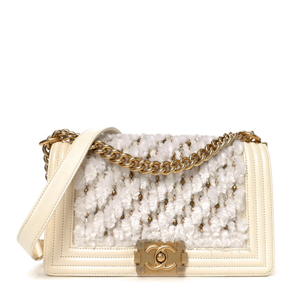 Chanel Lambskin Tulle Embroidered Medium Boy Flap White 1 of 11