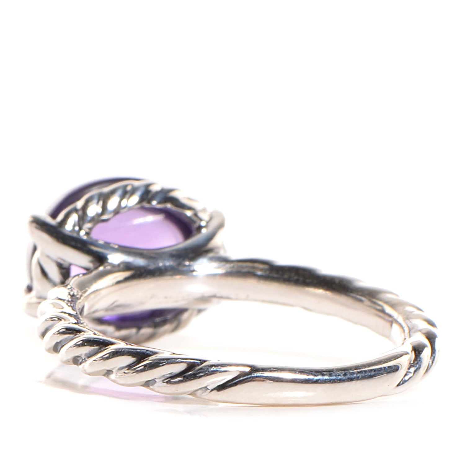 David Yurman Sterling Silver Amethyst Color Classics Oval Ring 7 3 of 5
