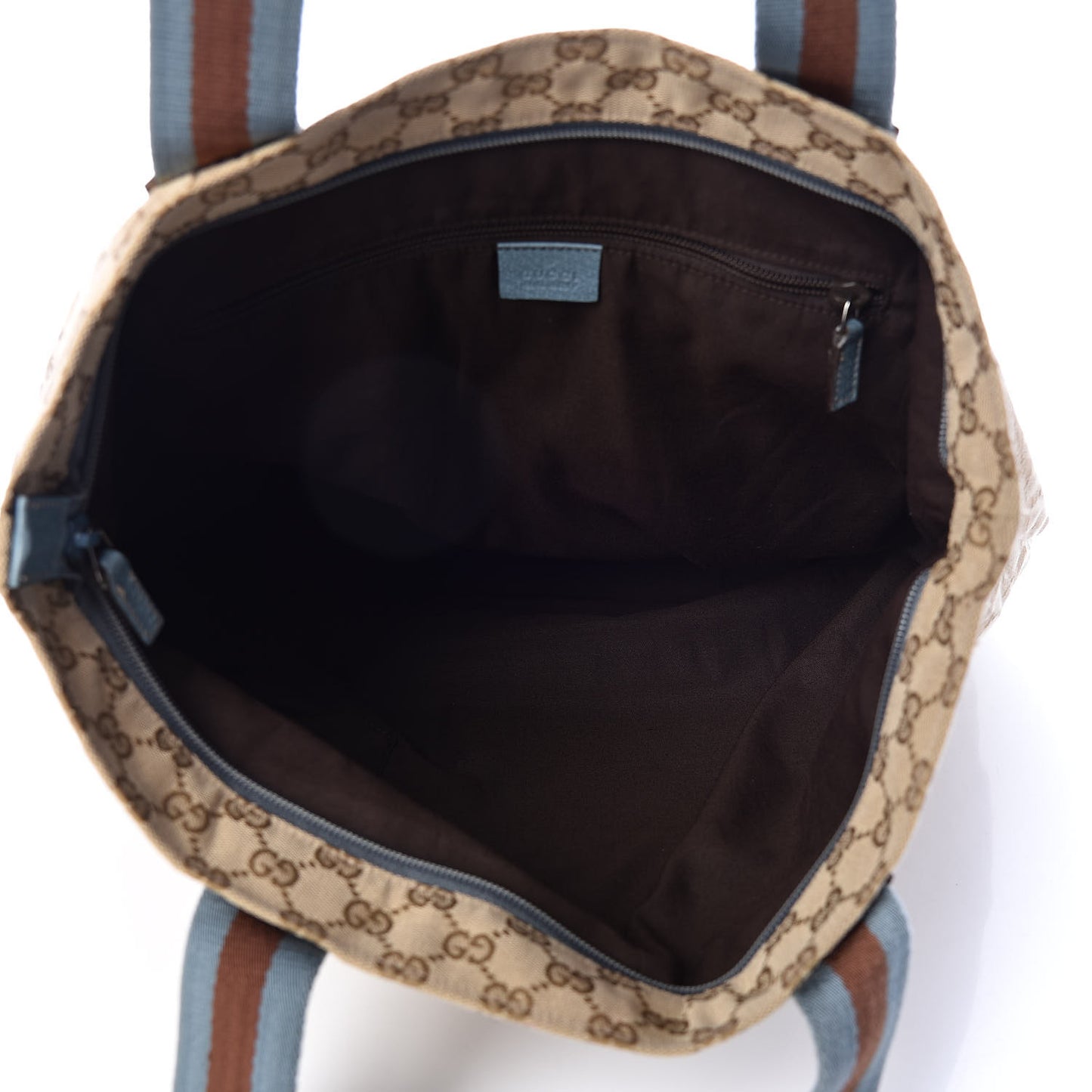 GG Monogram Large Web Handle Vertical Tote Blue