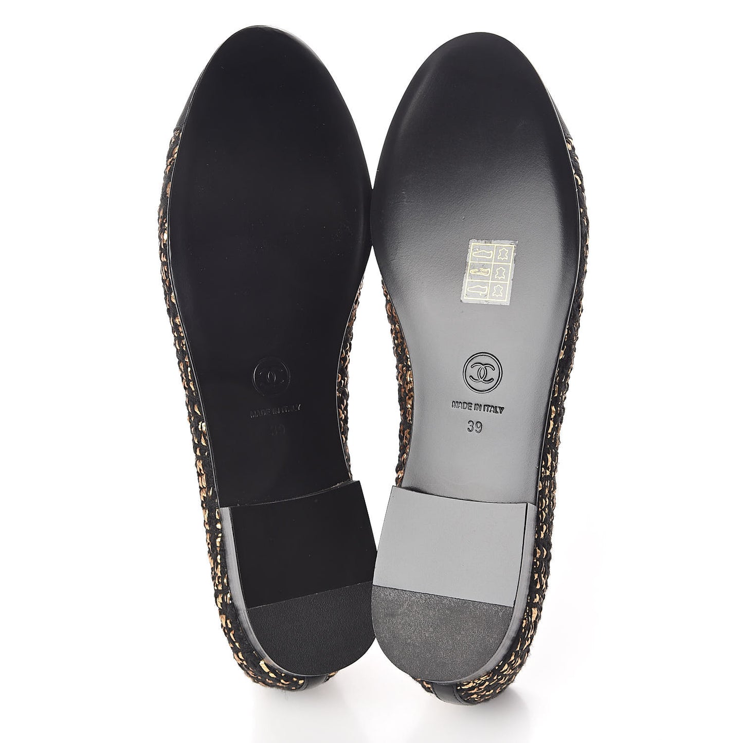 Tweed Flannel Cap Toe Ballerina Flats 39