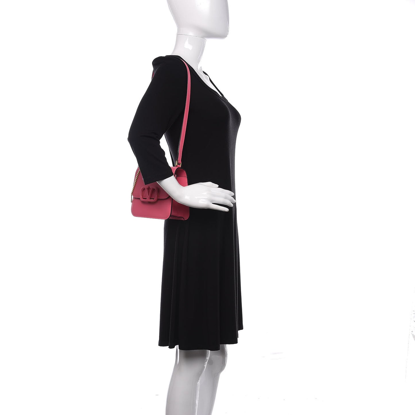 Smooth Calfskin Small VSling Shoulder Bag Pink
