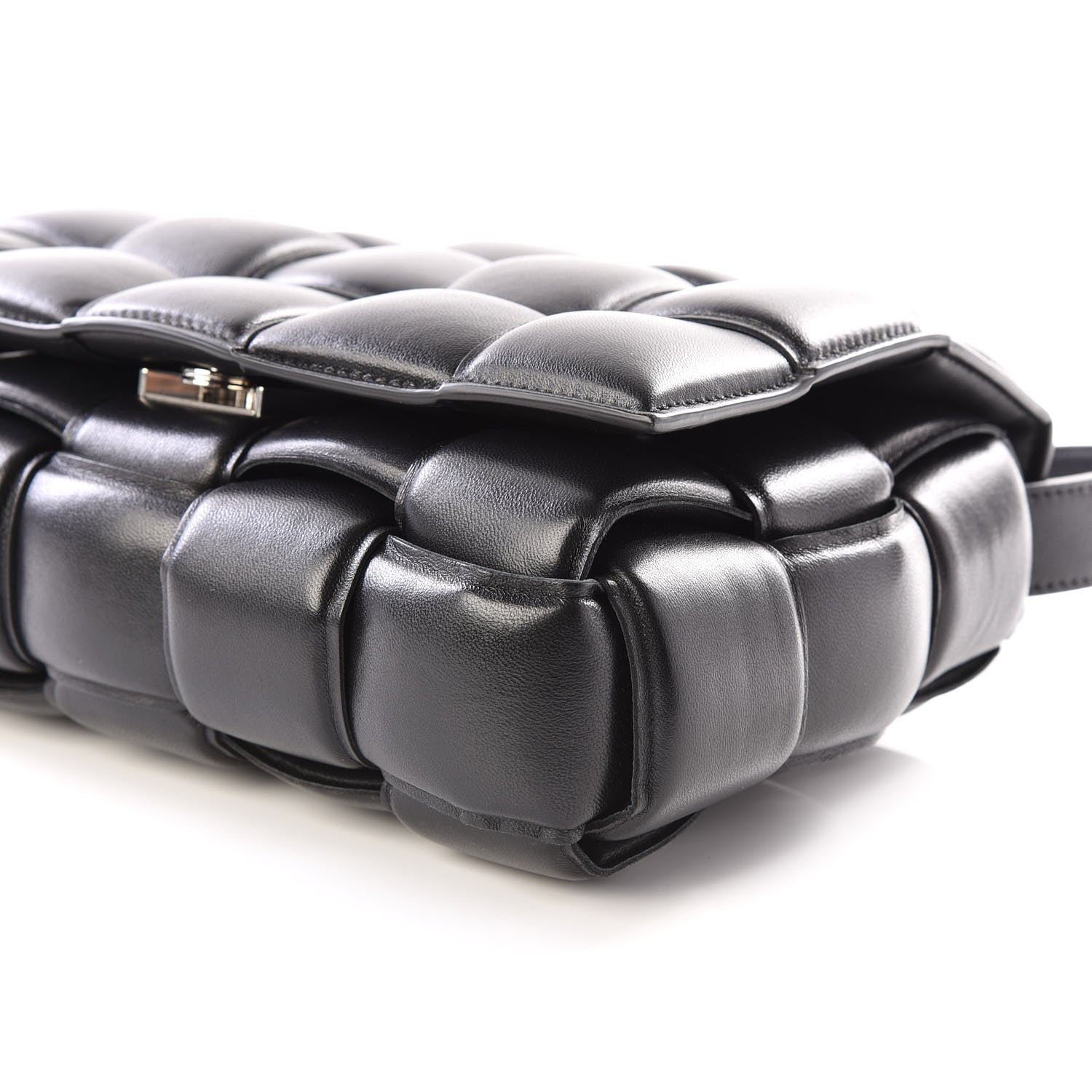 Bottega Veneta Paper Calfskin Maxi Intreccio Padded Cassette Crossbody Bag Black 6 of 9