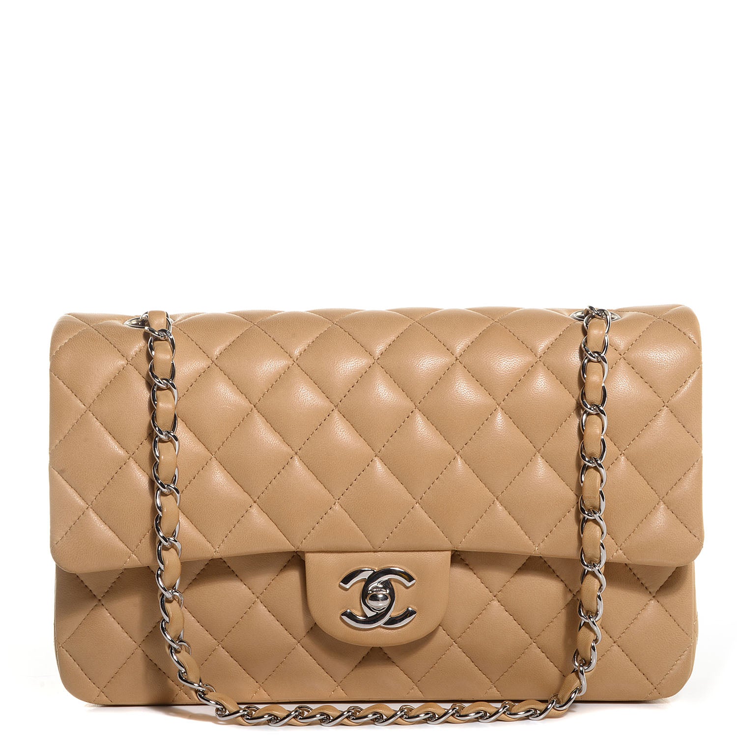 Chanel Lambskin Medium Double Flap Beige 1 of 12