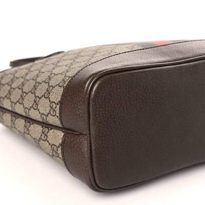 Gucci GG Supreme Monogram Textured Dollar Calfskin Web Small Ophidia Tote Beige Ebony New Acero 7 of 8