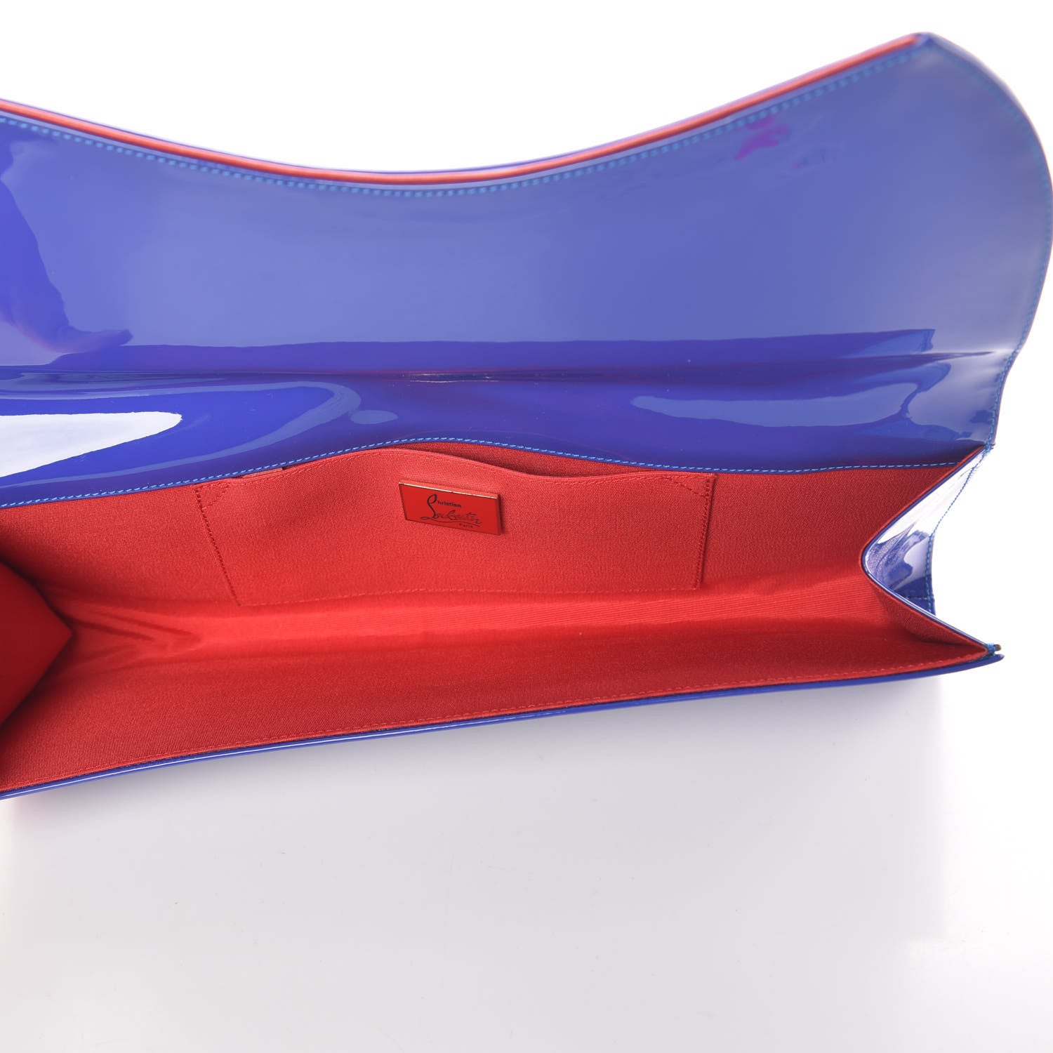 Christian Louboutin Patent Pigalle Clutch Pervenche 5 of 8