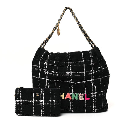 Chanel Wool Tweed Quilted Chanel 22 Black Multicolor 1 of 10