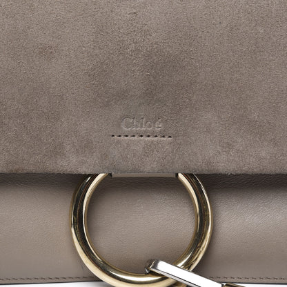 Chloe Suede Calfskin Small Faye Shoulder Bag Motty Grey 12 of 12