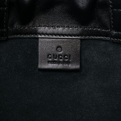 Gucci Calfskin Logo Drawstring Backpack Black 6 of 9