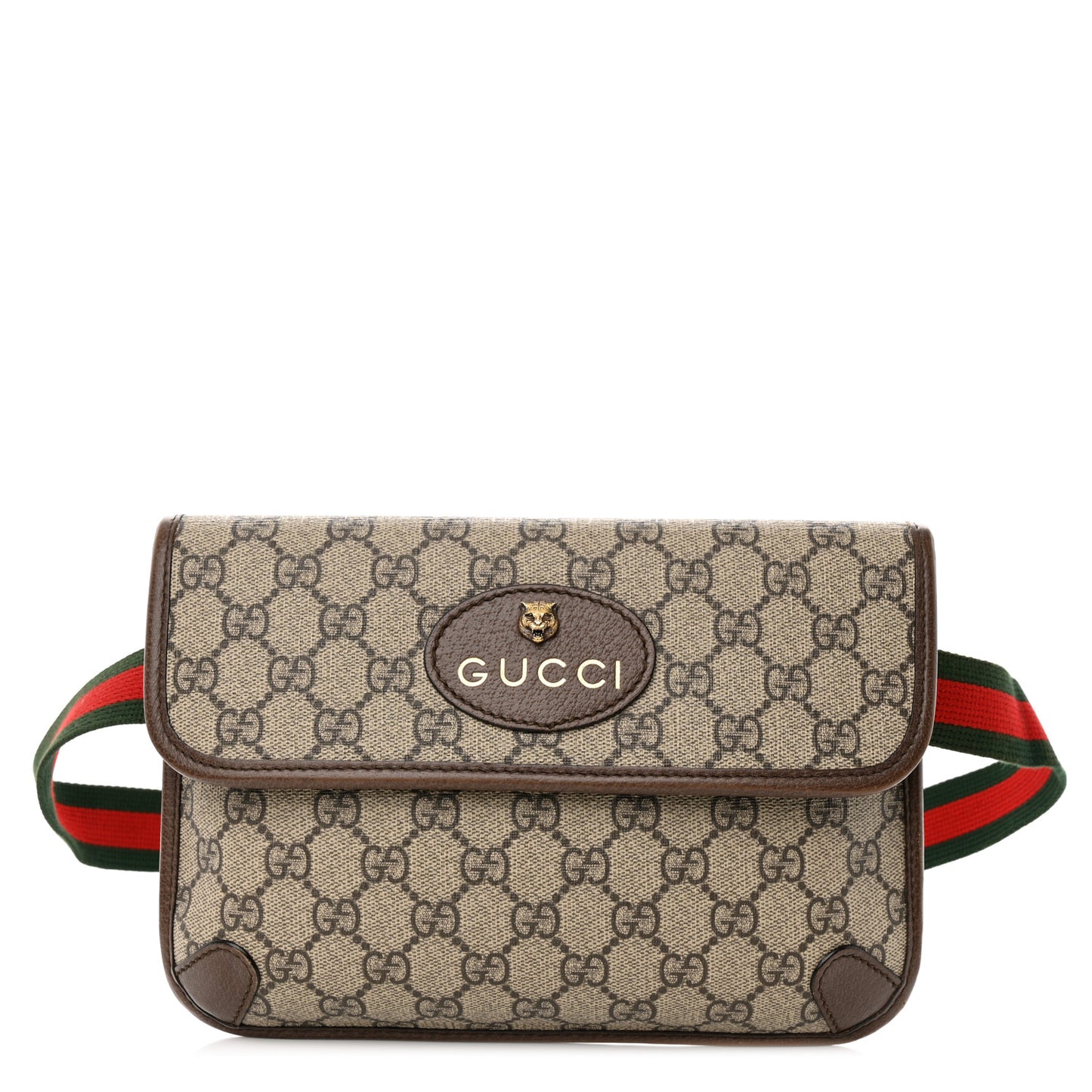 GG Supreme Monogram Neo Vintage Web Belt Bag Brown