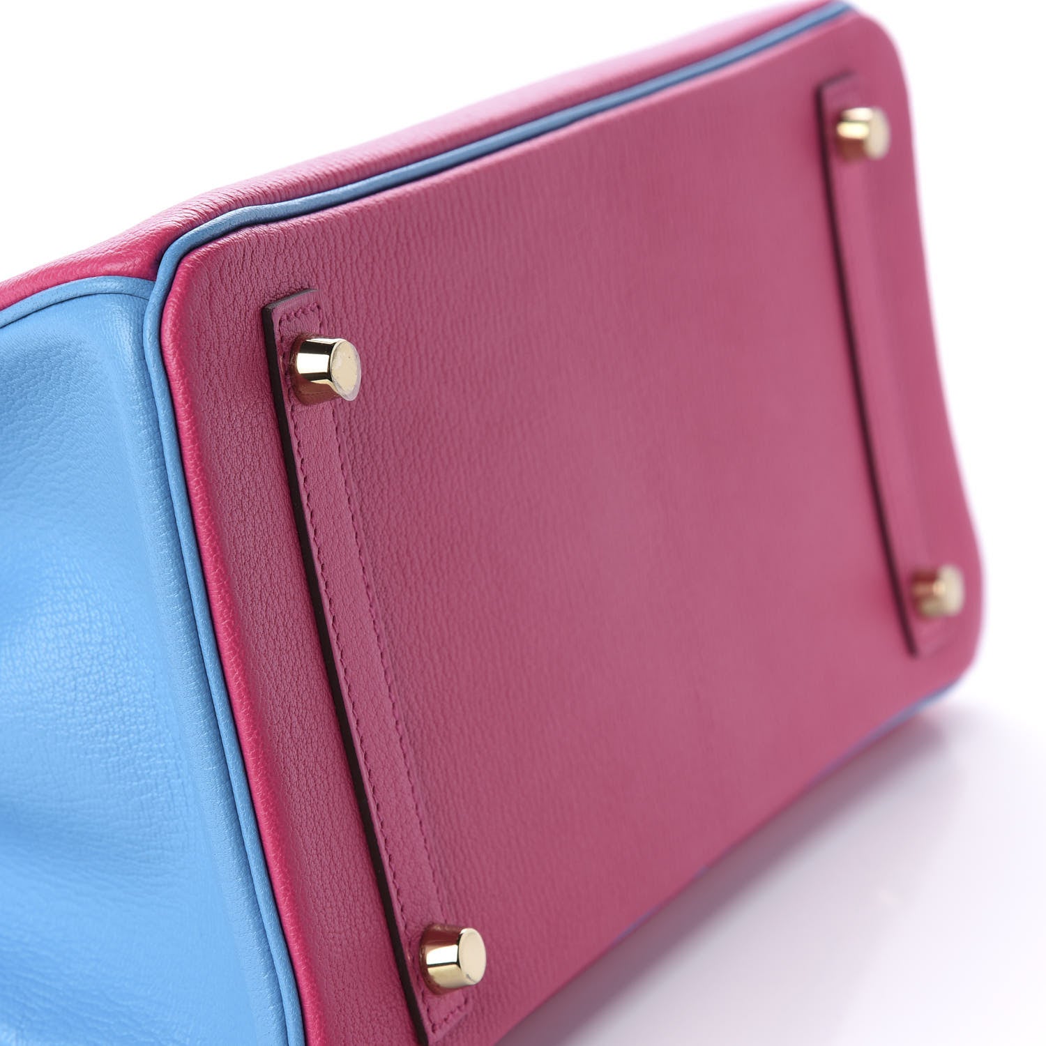 Hermes Chevre Mysore Horseshoe Birkin 30 Rose Shocking Celeste 31 of 34