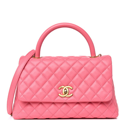 Chanel Caviar Quilted Small Coco Handle Flap Pink 1 of 15