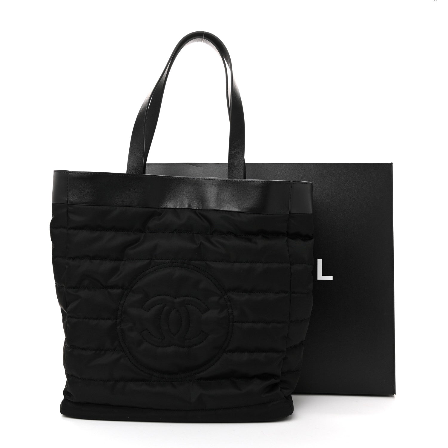 Chanel Nylon Calfskin CC Beach Tote Black 12 of 12