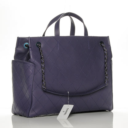 Chanel Calfskin CC Pocket Tote Purple 3 of 7