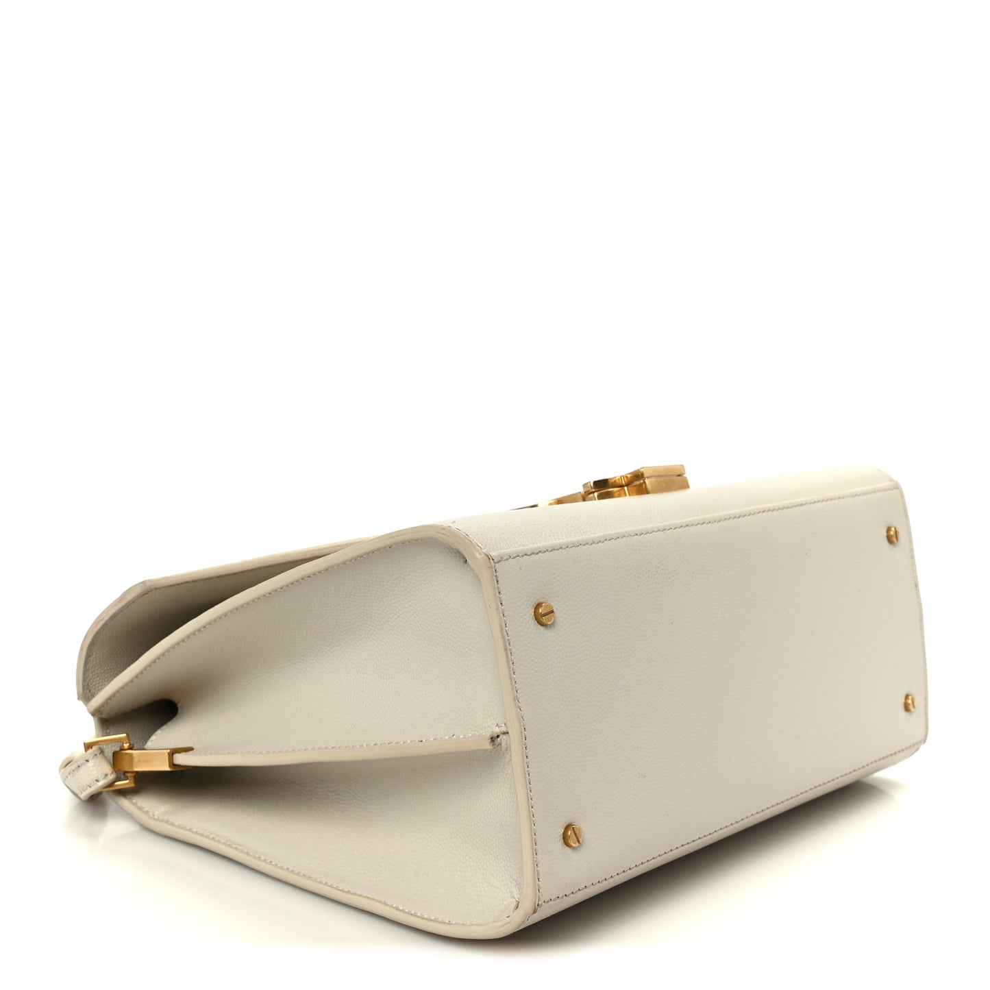 Grain de Poudre Medium Classic Monogram Cassandra Top Handle Crema Soft Rouge Legion