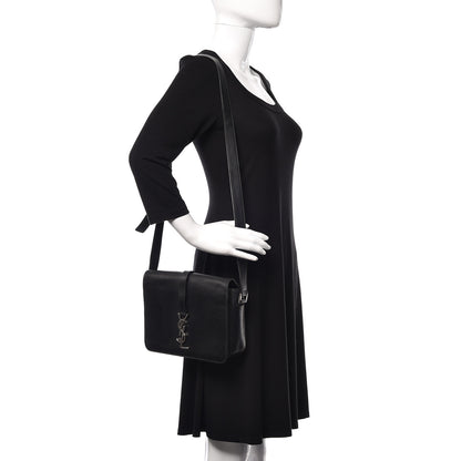 Saint Laurent Smooth Calfskin Medium Classic Monogram Universite Bag Black 2 of 16