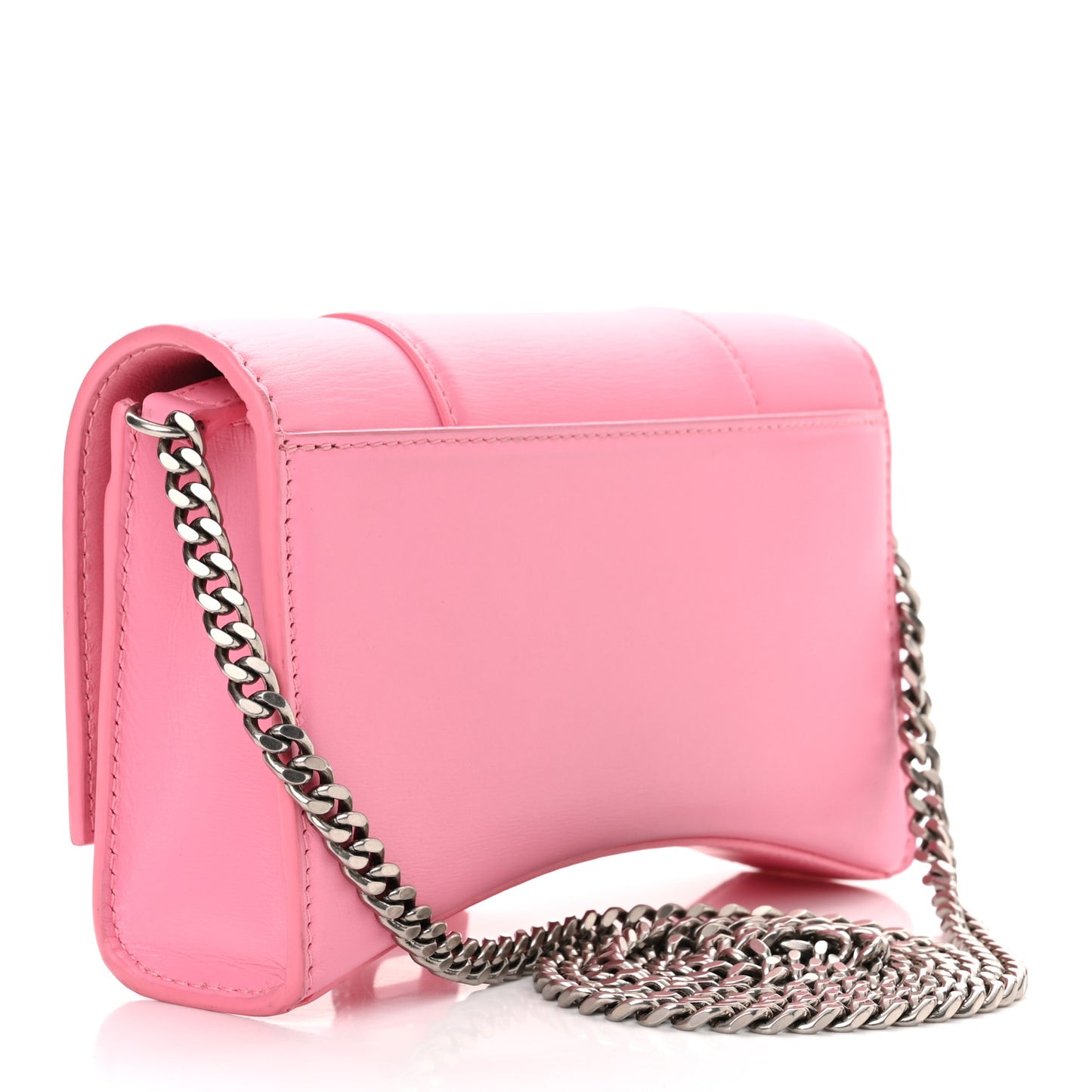 Shiny Box Calfskin Strass Tonal B Hourglass Chain Bag Sweet Pink