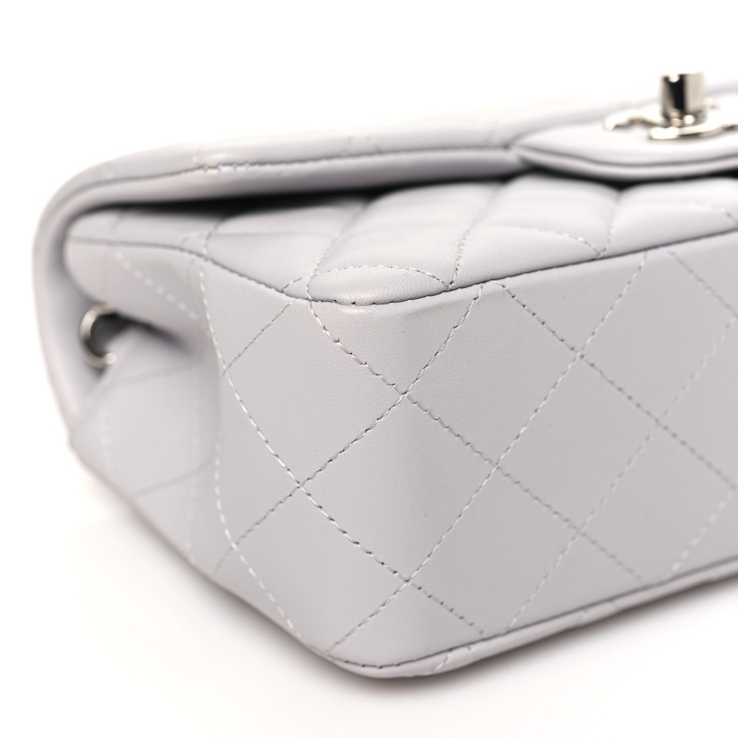 Chanel Lambskin Quilted Mini Rectangular Flap Grey 9 of 11