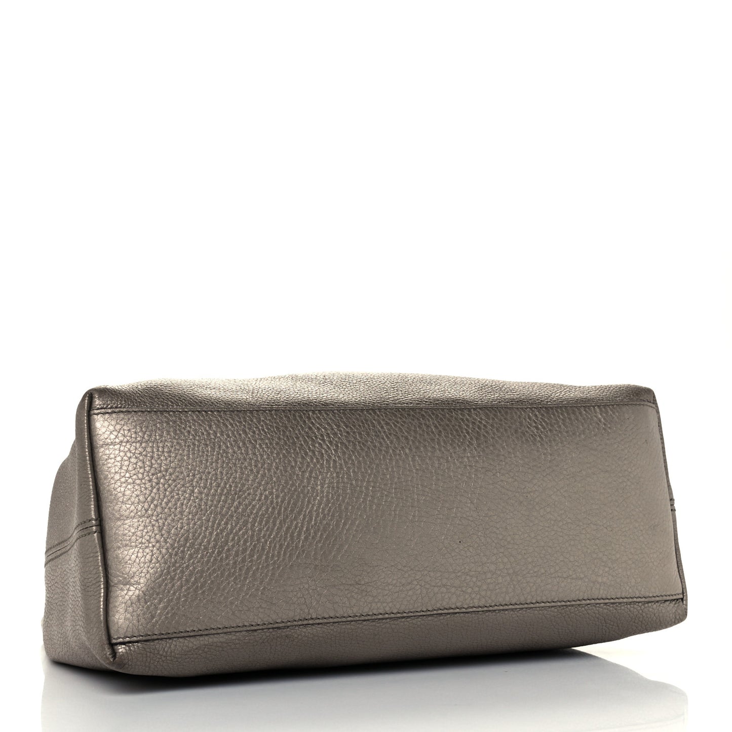 Metallic Pebbled Calfskin Medium Soho Chain Shoulder Bag Golden Beige