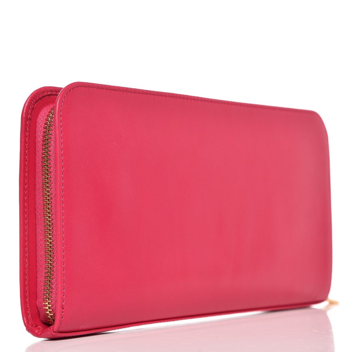 Calfskin Classic Zip Around Wallet Fuchsia