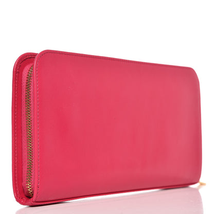 Saint Laurent Calfskin Classic Zip Around Wallet Fuchsia 3 of 8